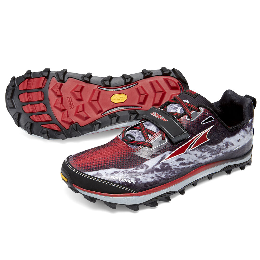 Vibram Sole Altra King MT Mens Trail Running Shoes Black/Red Australia (DXT530794)